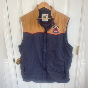 Rural Cloth XXl Mens Navy Tan Nylon Outdoor Vest Quilted Rugged